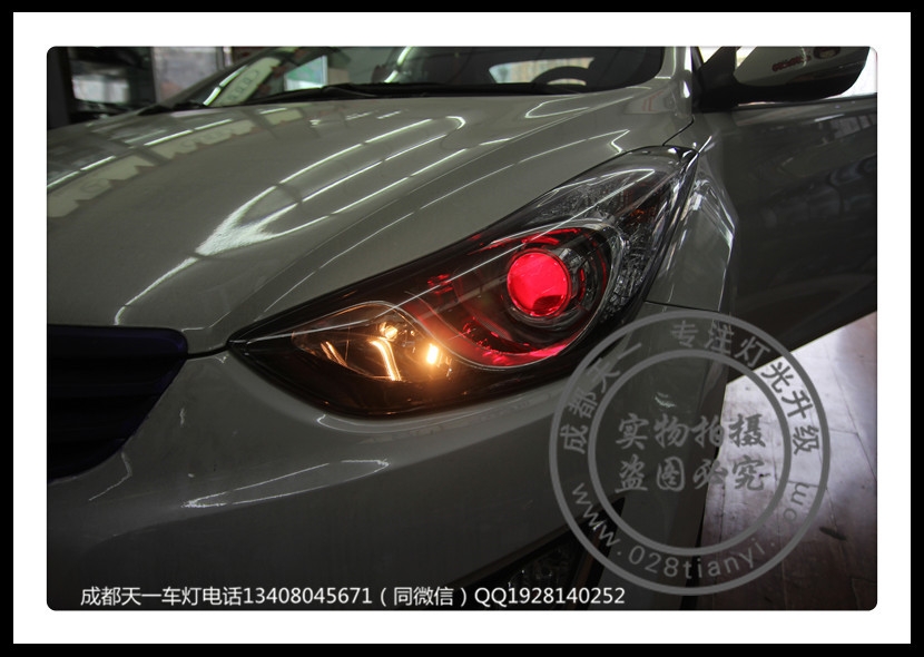 成都朗動(dòng)改裝車燈升級(jí)氙氣燈雙光透鏡日行燈