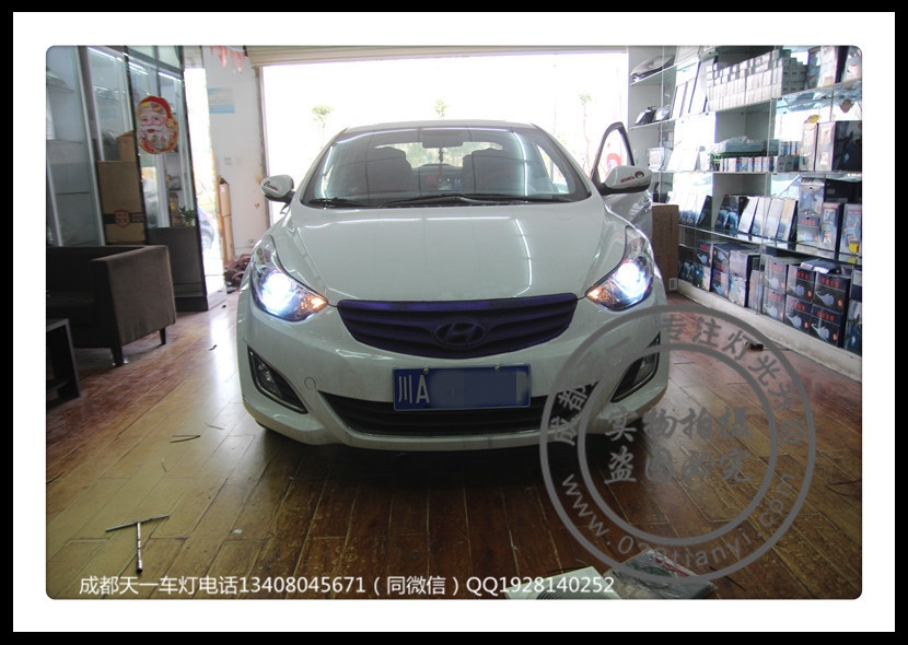 成都朗動(dòng)改裝車燈升級(jí)氙氣燈雙光透鏡日行燈