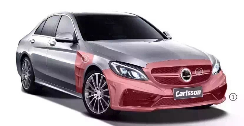 奔馳新C級(jí)W205改卡爾森大包圍