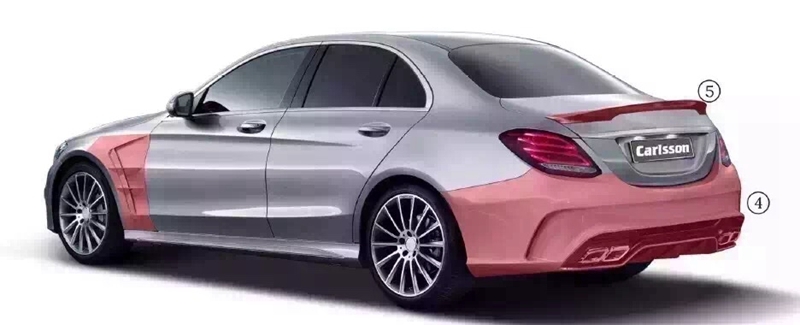 奔馳新C級(jí)W205改卡爾森大包圍