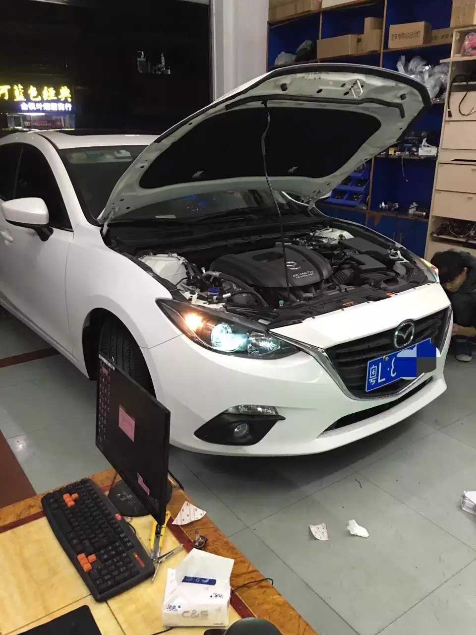 惠州車新馬3燈光升級(jí)    深圳光速車改改燈