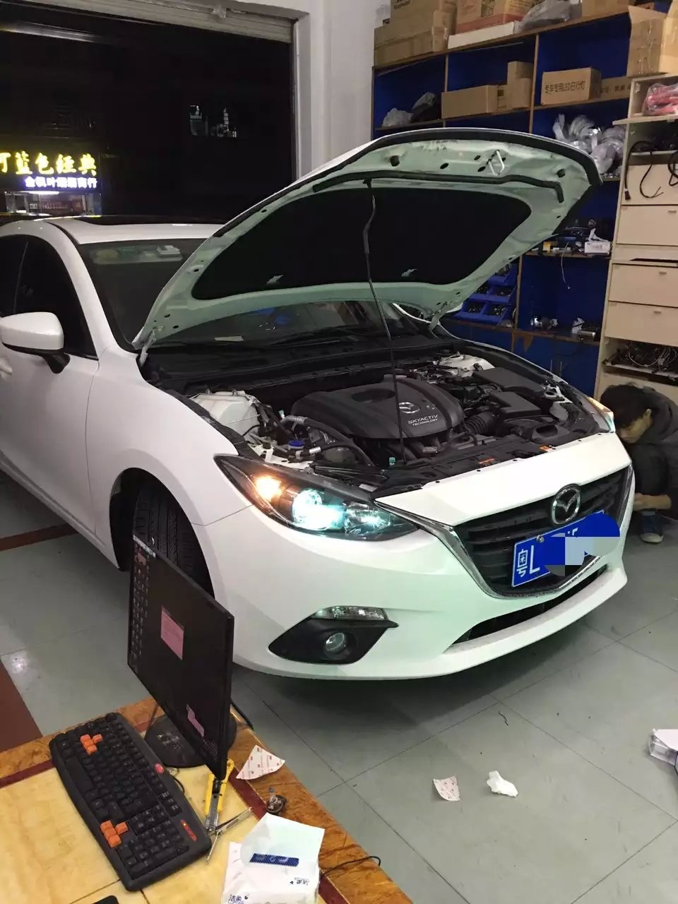 惠州車新馬3燈光升級(jí)    深圳光速車改改燈