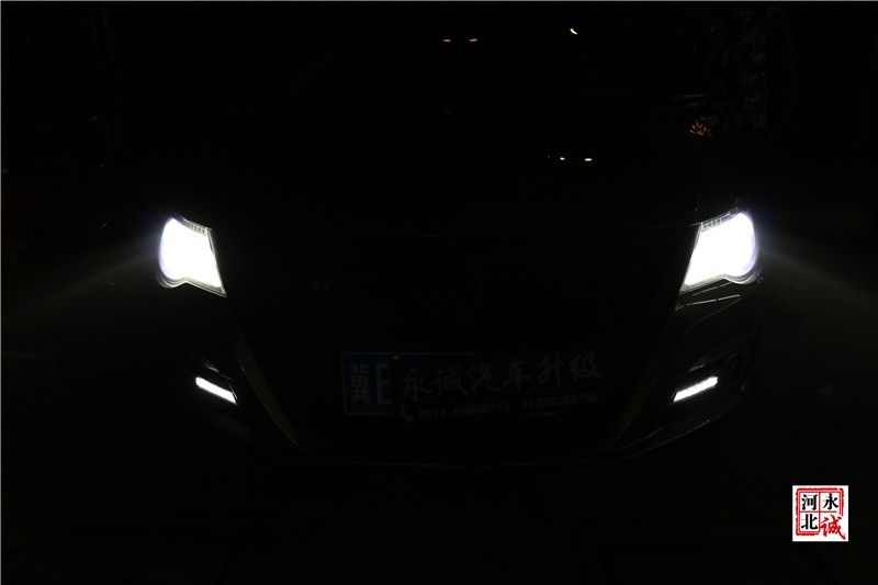 【永誠汽車】石家莊大眾CC改燈，貝雷帽透鏡+巖崎D1S氙氣燈+天使眼+藍(lán)色惡魔眼