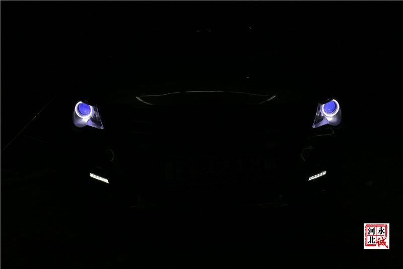 【永誠汽車】石家莊大眾CC改燈，貝雷帽透鏡+巖崎D1S氙氣燈+天使眼+藍(lán)色惡魔眼