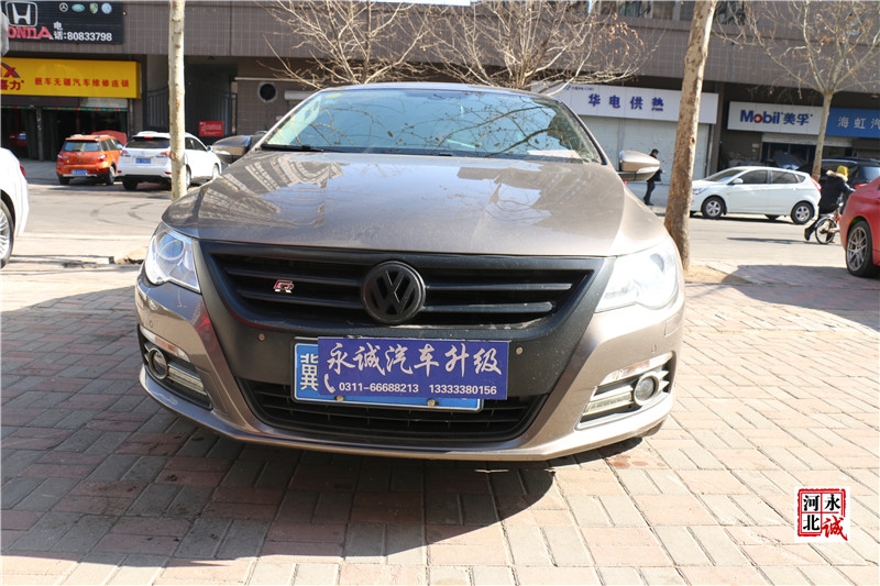【永誠汽車】石家莊大眾CC改燈，貝雷帽透鏡+巖崎D1S氙氣燈+天使眼+藍(lán)色惡魔眼