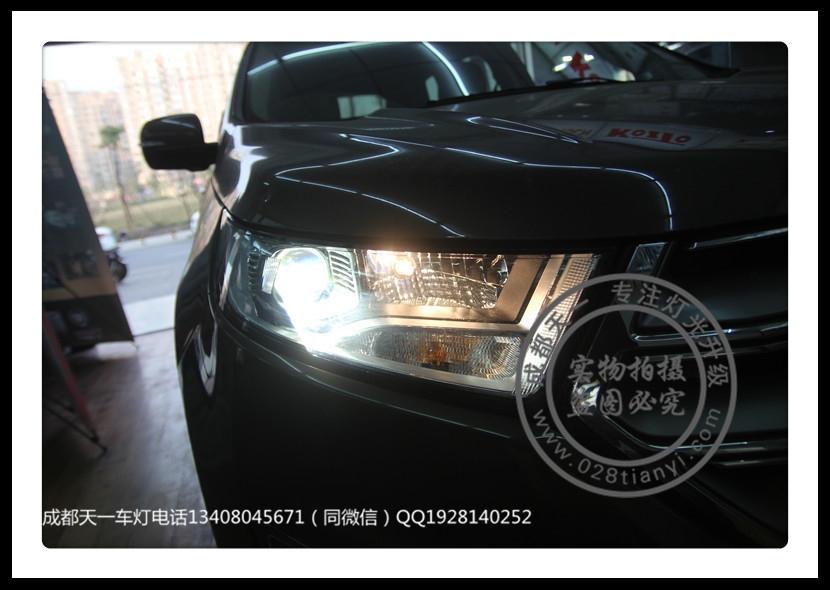 成都15款新銳界車燈改裝歐司朗氙氣燈海拉5雙光透鏡
