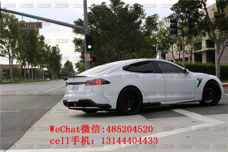 14款特斯拉 MODEL S大包圍 前保險杠 碳纖維尾翼改裝 機蓋 后唇