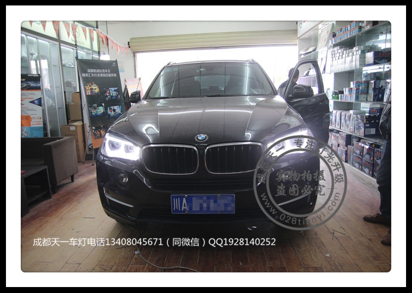 成都寶馬X5車燈升級改裝德國海拉5歐司朗CBI