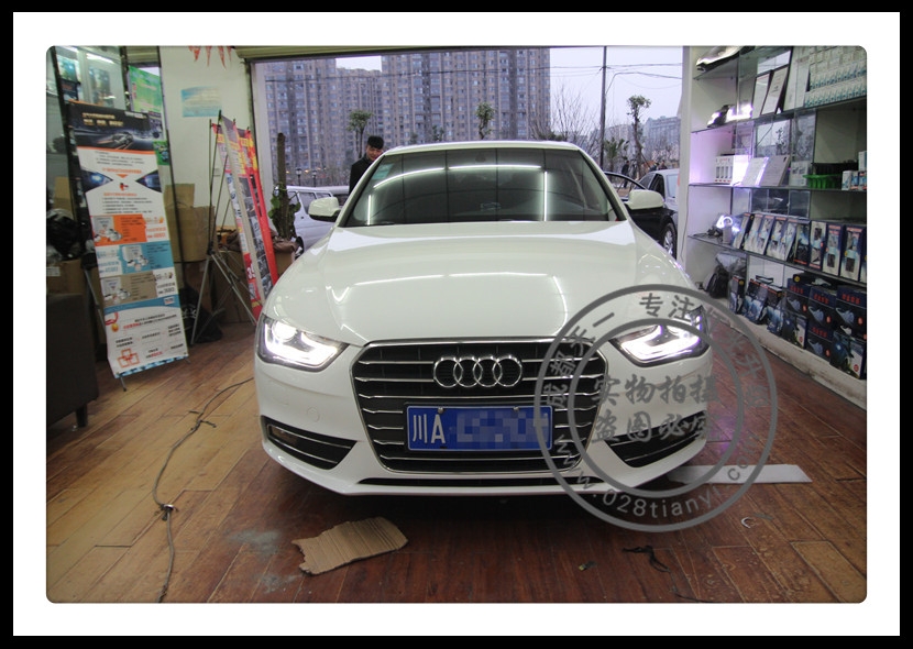 成都奧迪A4L改裝原裝高配LED大燈總成氙氣燈