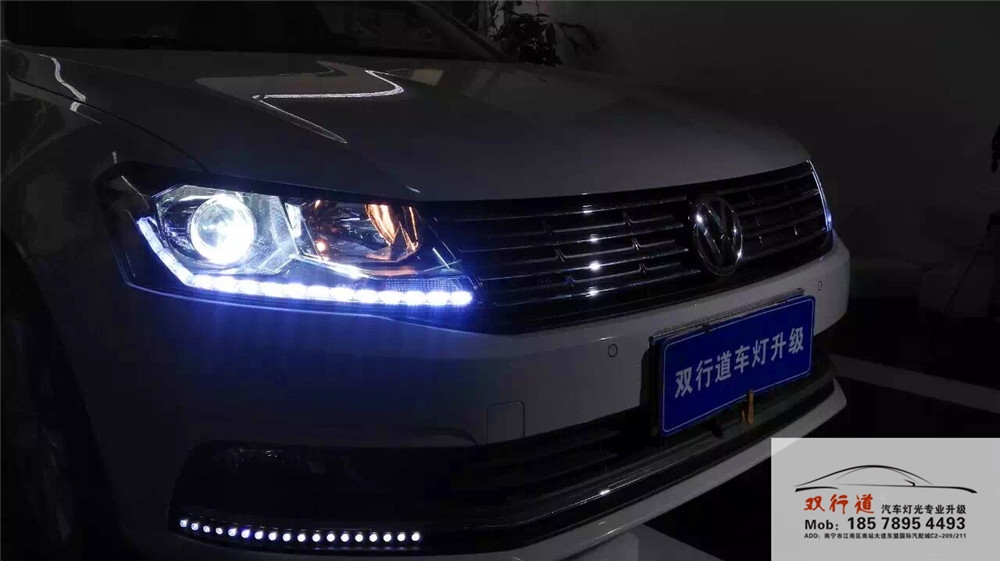 南寧雙行道車燈升級-《新朗逸》LED淚眼+天使眼，升級巖崎海拉5