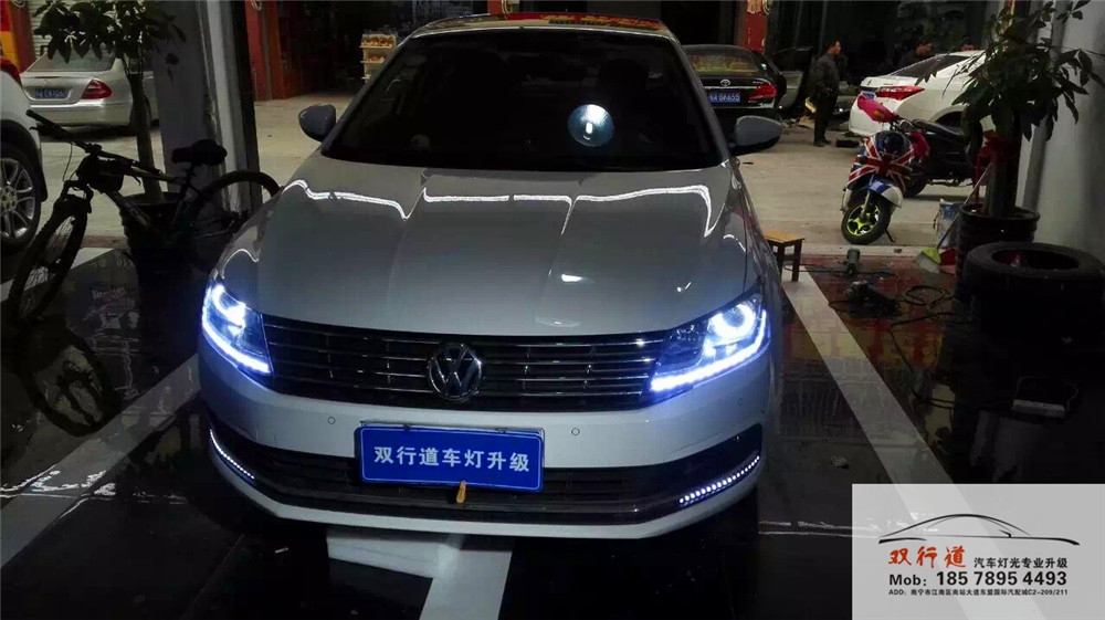 南寧雙行道車燈升級-《新朗逸》LED淚眼+天使眼，升級巖崎海拉5