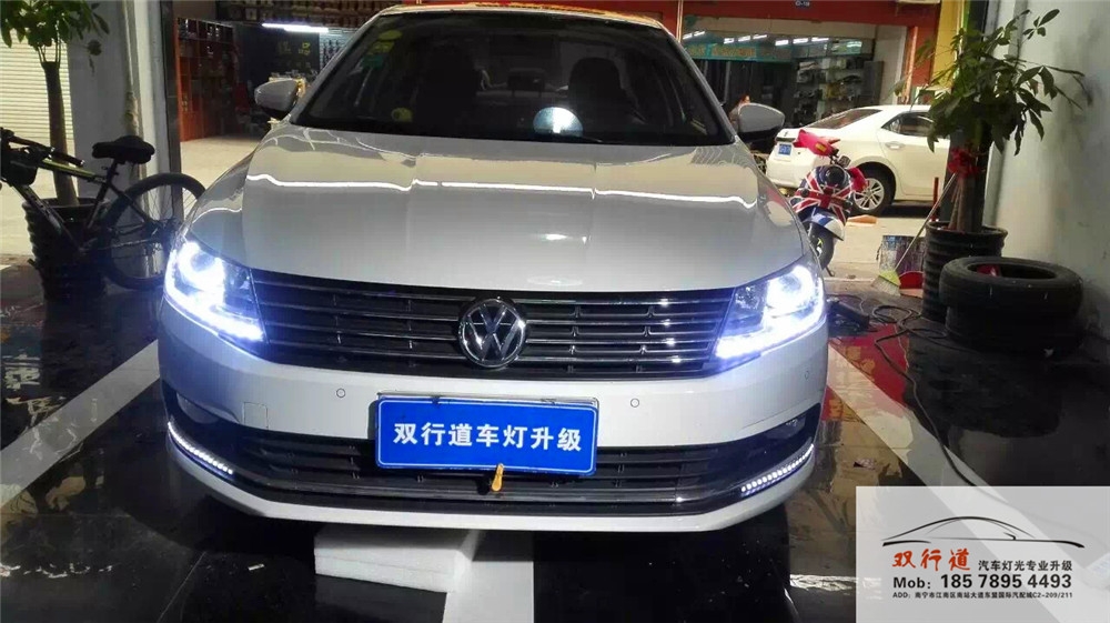 南寧雙行道車燈升級-《新朗逸》LED淚眼+天使眼，升級巖崎海拉5