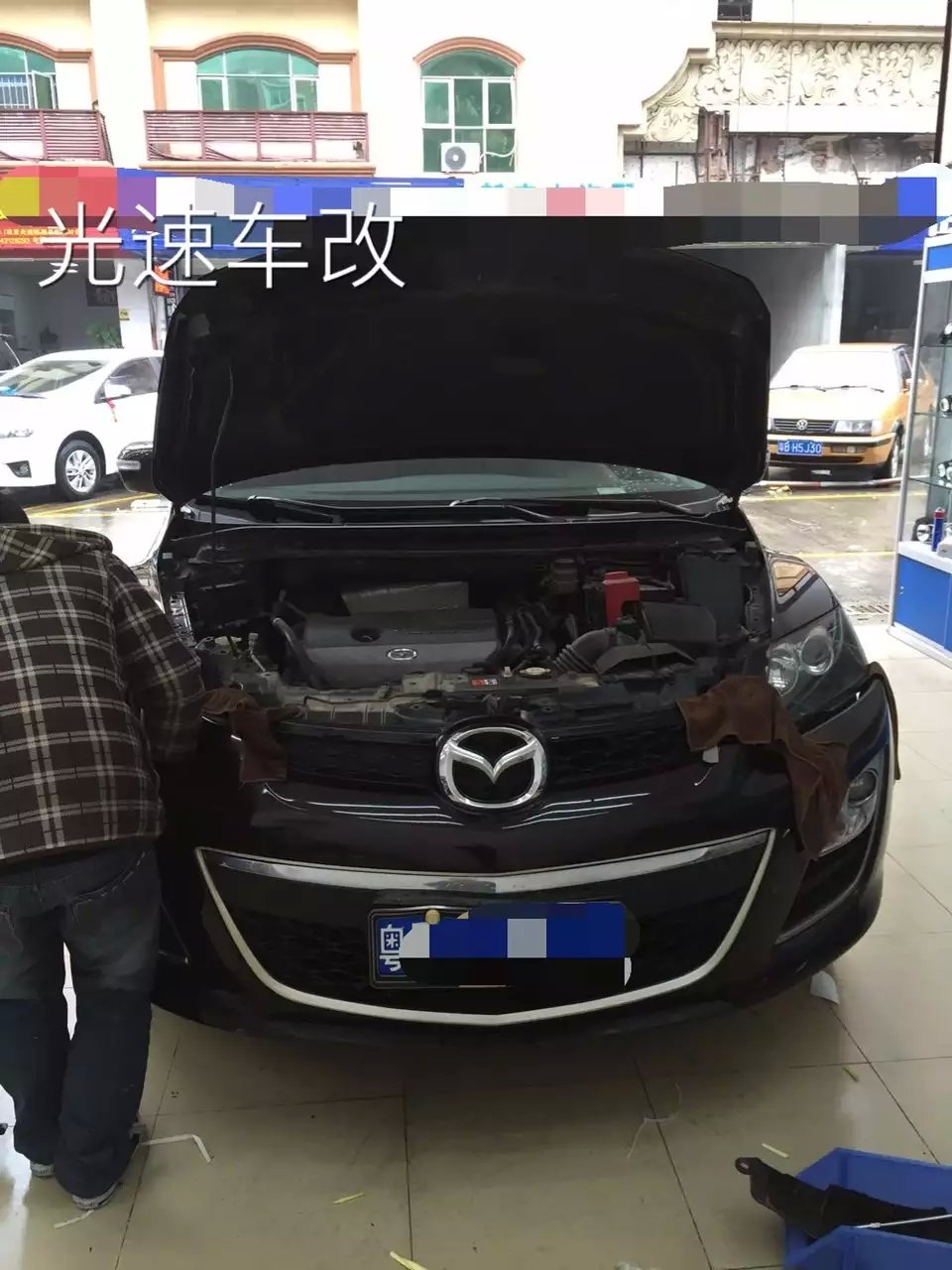 馬自達cx7燈光升級q5透鏡    深圳光速車改改燈