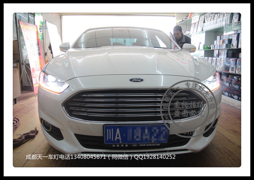 成都新蒙迪歐車燈改裝升級氙氣燈雙光透鏡日行燈總成
