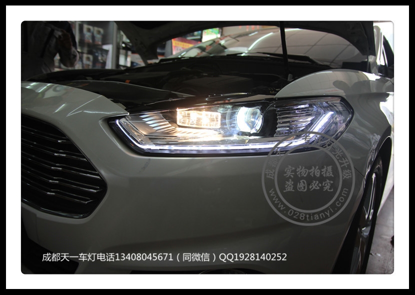 成都新蒙迪歐車燈改裝升級氙氣燈雙光透鏡日行燈總成