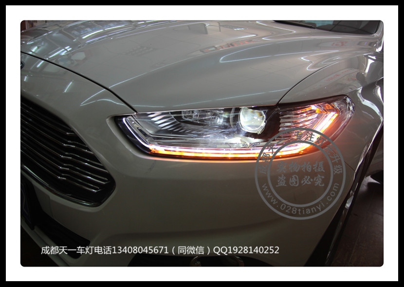 成都新蒙迪歐車燈改裝升級氙氣燈雙光透鏡日行燈總成