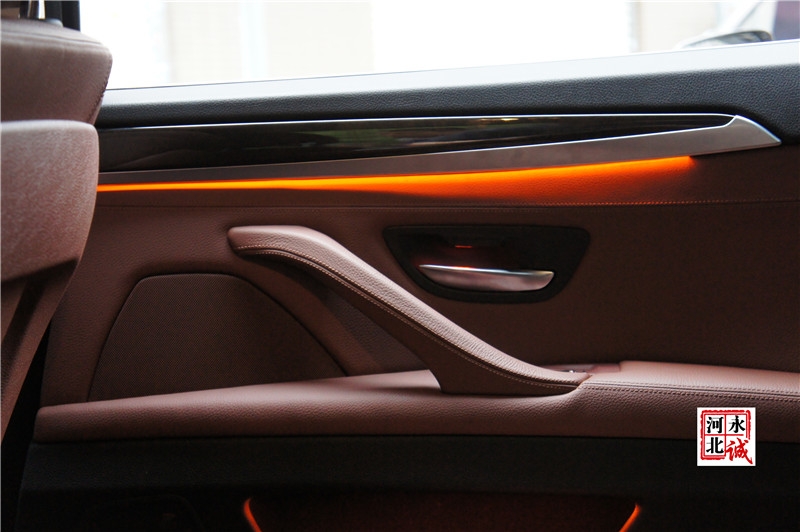 【永誠汽車】石家莊寶馬525Li改裝副廠雙色氛圍燈，橙黃，冰藍可調(diào)