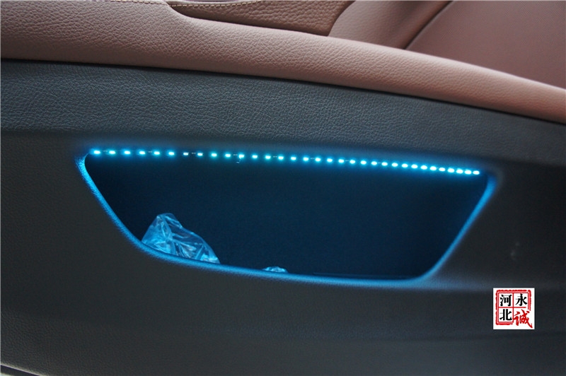【永誠汽車】石家莊寶馬525Li改裝副廠雙色氛圍燈，橙黃，冰藍可調(diào)
