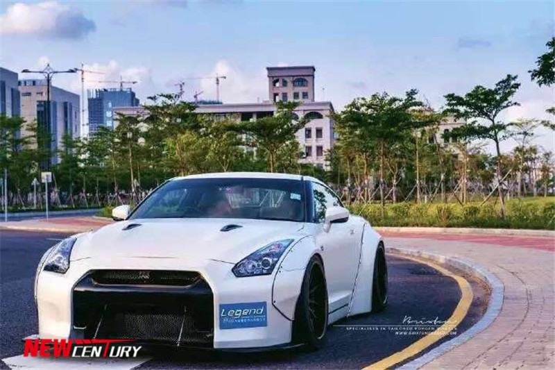 日產(chǎn)GTR改裝LB寬體大包圍 改裝前杠后唇寬體LB套件輪眉