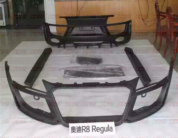 奧迪R8改裝regular 碳纖維包圍 前唇后唇 前杠 后杠 側(cè)裙 尾翼 定風(fēng)翼