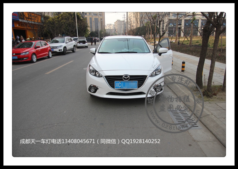 成都昂克賽拉車燈改裝升級氙氣燈雙光透鏡日行燈