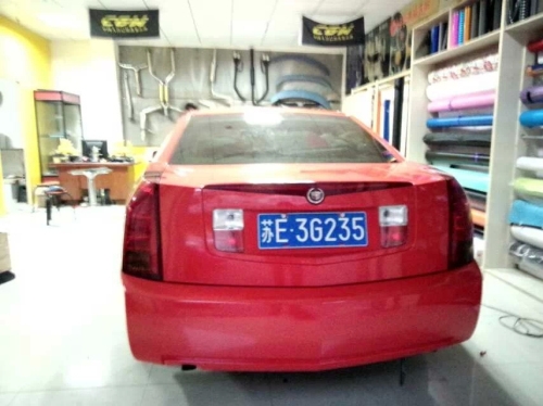 昆山凱迪拉克cts全車改色大紅
