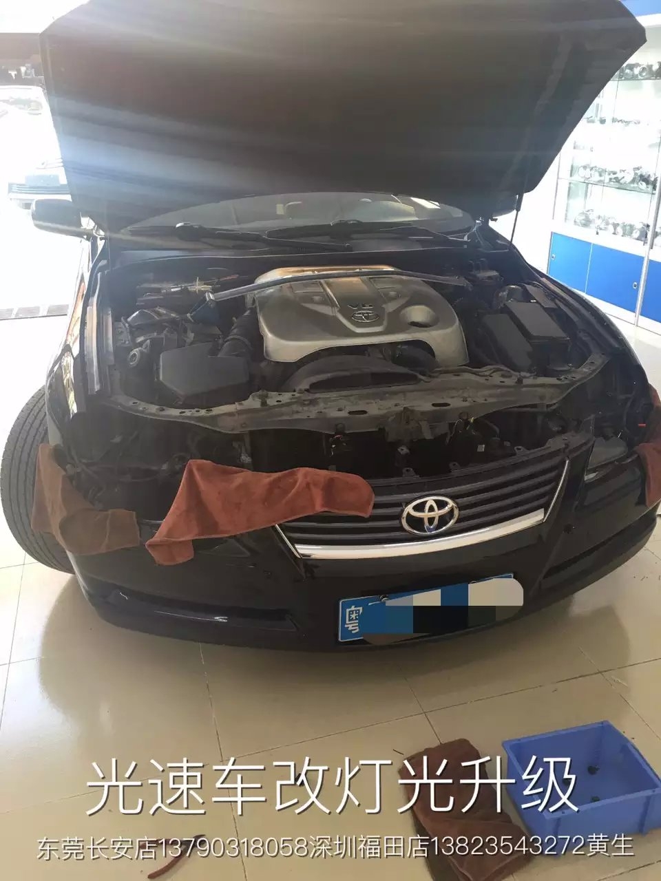 奧迪a6、老銳志同步改裝Q5透鏡    深圳光速車(chē)改改燈