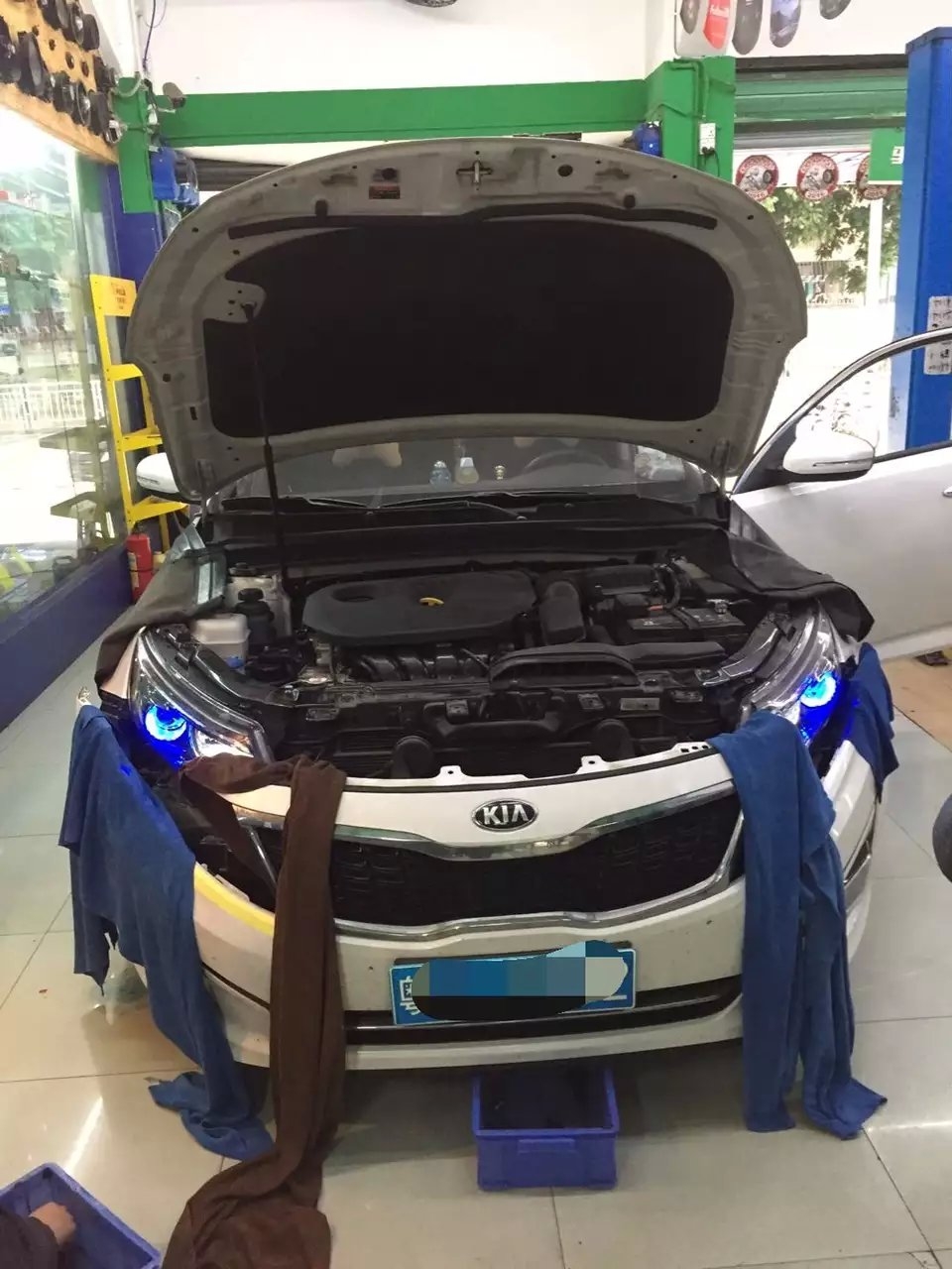 k5車燈升級Q5雙光透鏡     深圳光速車改改燈
