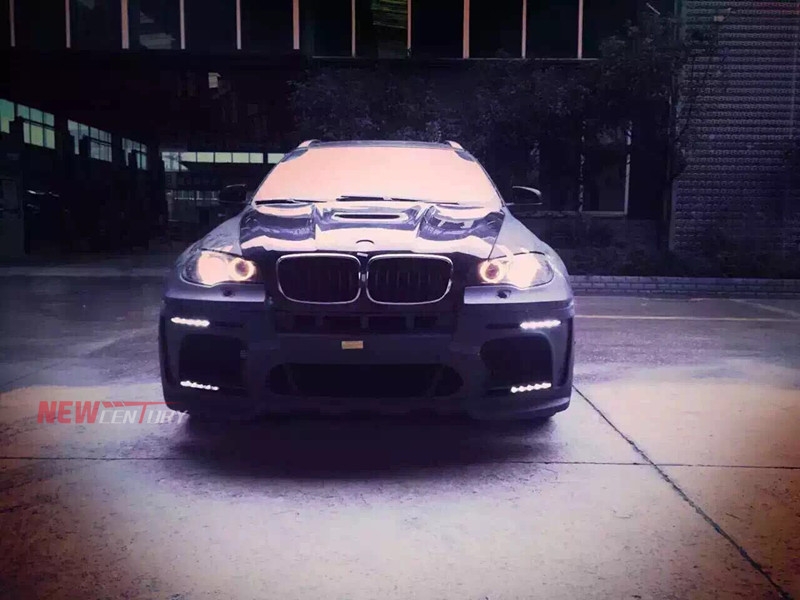 BMW寶馬X6改裝哈曼方嘴中出大包圍E71改裝前杠碳纖維機(jī)蓋