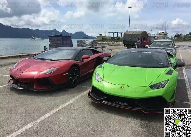 蘭博基尼aventador LP700改裝revozport包圍碳纖維前唇前杠