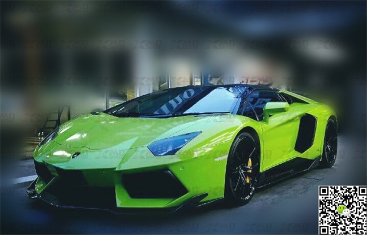 蘭博基尼aventador LP700改裝revozport包圍碳纖維前唇前杠