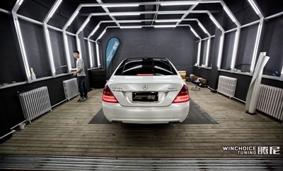 Mercedes-Benz 奔馳 S350 貼膜改色 貝殼白