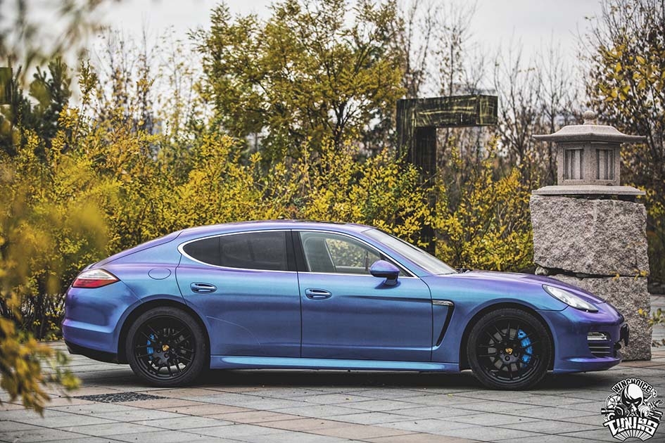 Porsche 保時捷 帕拉梅拉 改色貼膜 3M星光紫藍