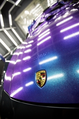 Porsche 保時捷 帕拉梅拉 改色貼膜 3M星光紫藍