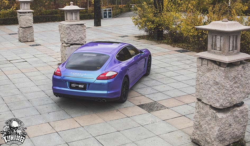 Porsche 保時捷 帕拉梅拉 改色貼膜 3M星光紫藍