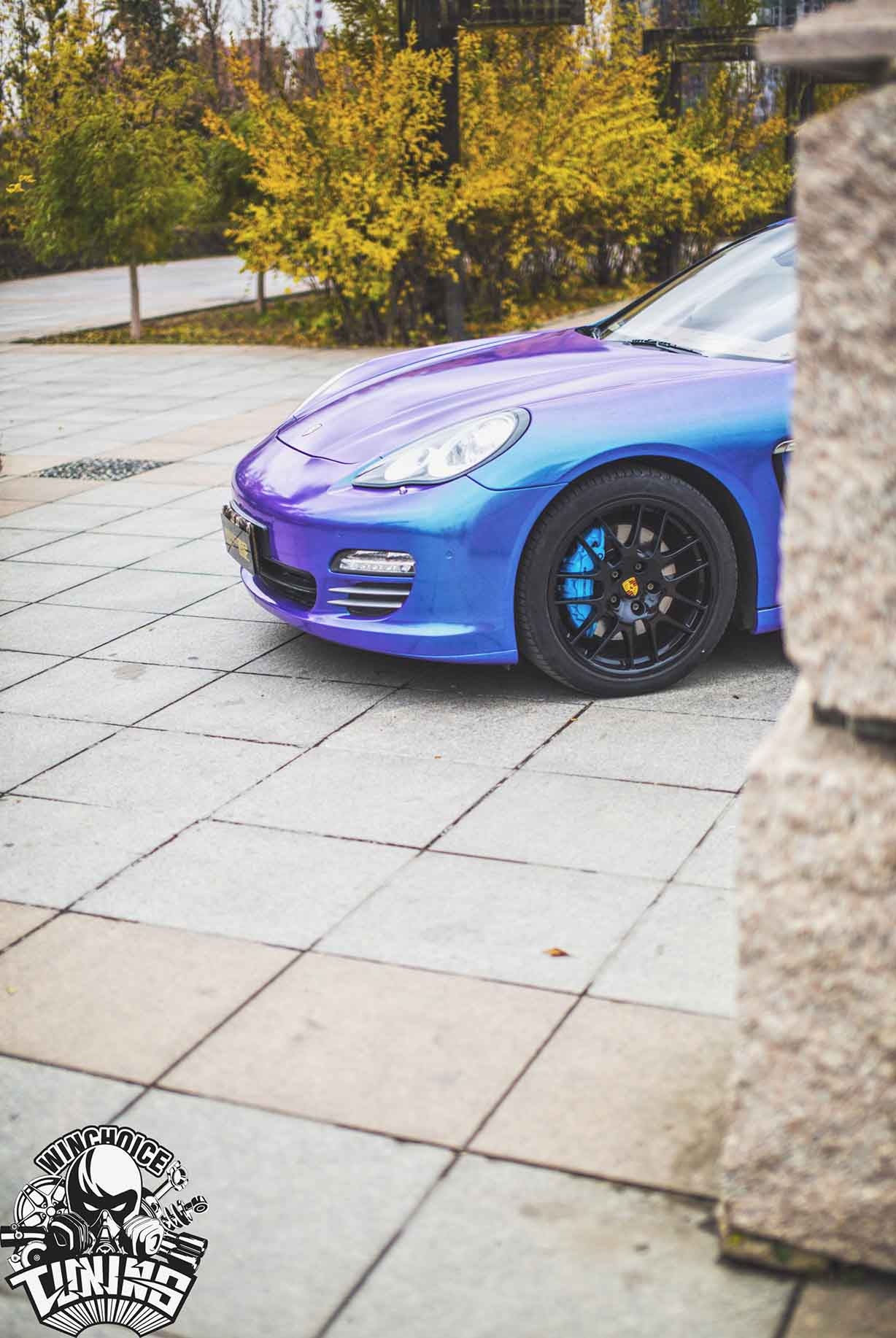 Porsche 保時捷 帕拉梅拉 改色貼膜 3M星光紫藍