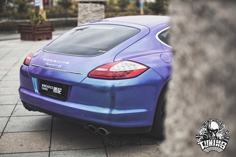 Porsche 保時捷 帕拉梅拉 改色貼膜 3M星光紫藍