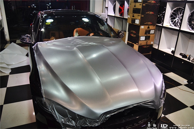 捷豹XF车身贴膜 拉丝银--湖南专业路虎捷豹改装