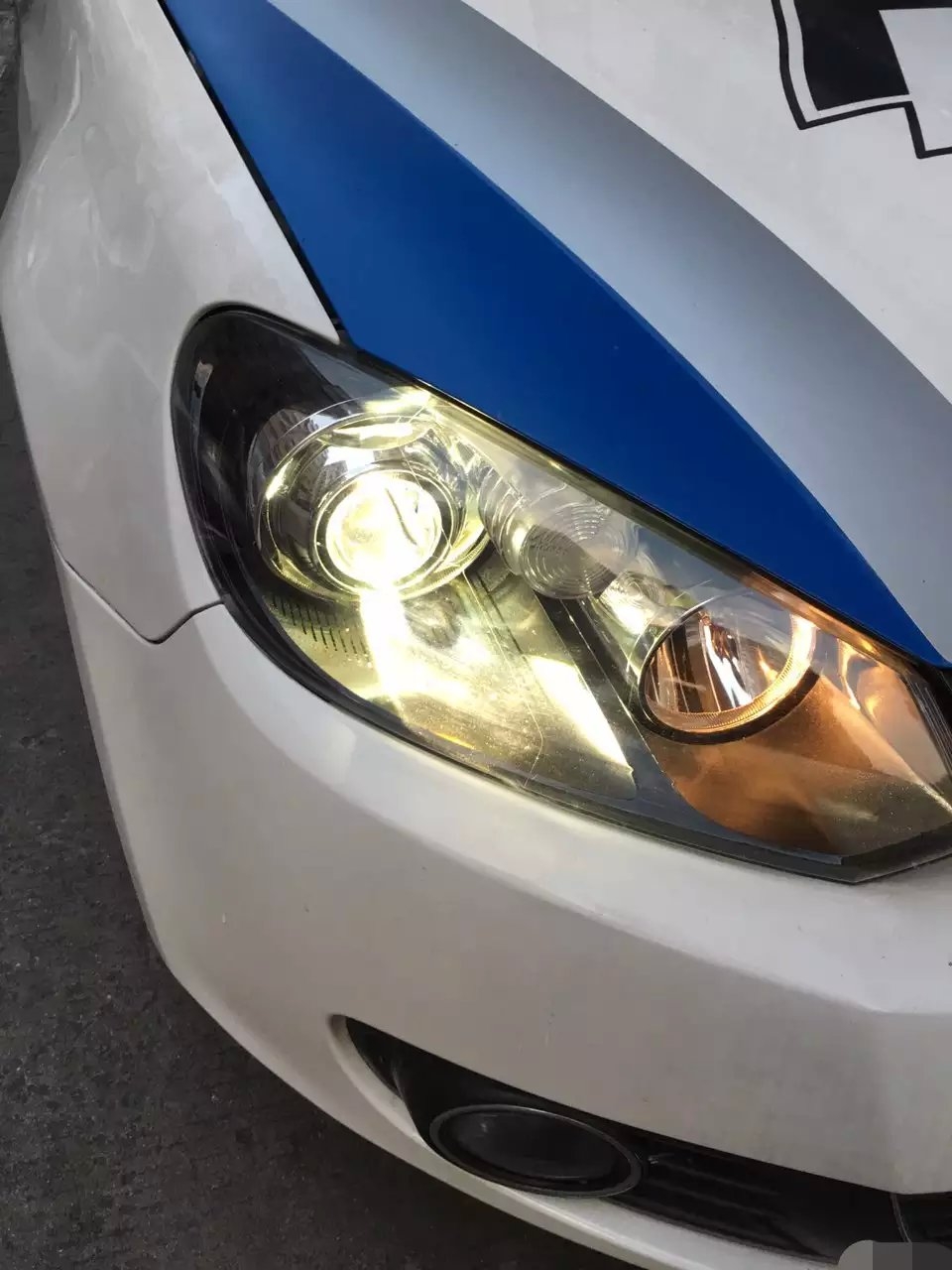 高爾夫6車燈升級Q5雙光透鏡   深圳光速車改改燈