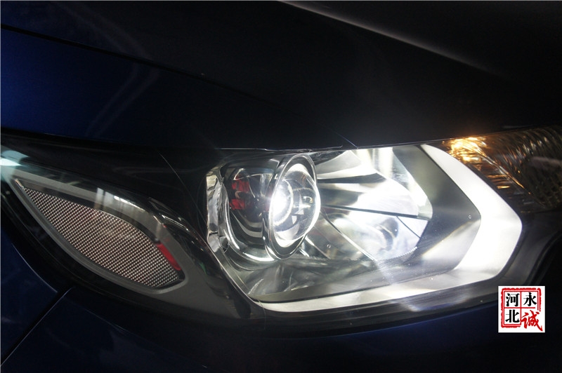 【永誠(chéng)汽車(chē)】石家莊新飛度改燈，Q5雙光透鏡+歐司朗4300K氙氣燈+歐司朗安定器