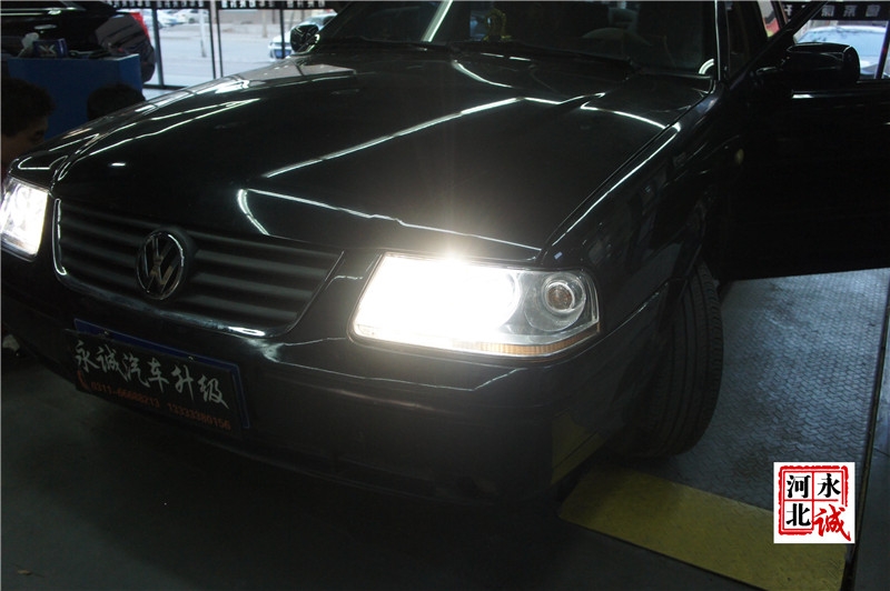 【永誠汽車】石家莊桑塔納3000改燈，Q5雙光透鏡+歐司朗4300K氙氣燈