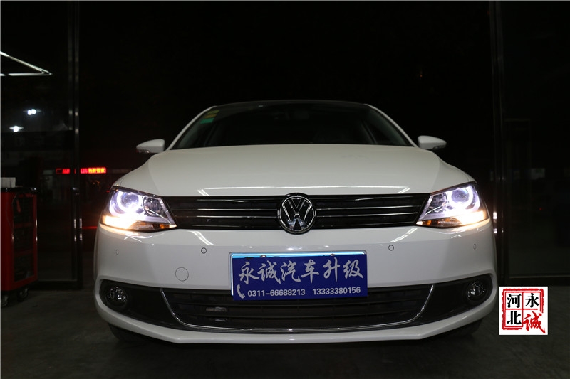 【永誠(chéng)汽車(chē)】石家莊速騰改燈，進(jìn)口海拉5透鏡+歐司朗5500K氙氣燈+光導(dǎo)天使眼