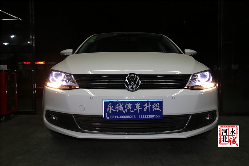 【永誠(chéng)汽車(chē)】石家莊速騰改燈，進(jìn)口海拉5透鏡+歐司朗5500K氙氣燈+光導(dǎo)天使眼