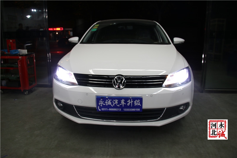 【永誠(chéng)汽車(chē)】石家莊速騰改燈，進(jìn)口海拉5透鏡+歐司朗5500K氙氣燈+光導(dǎo)天使眼