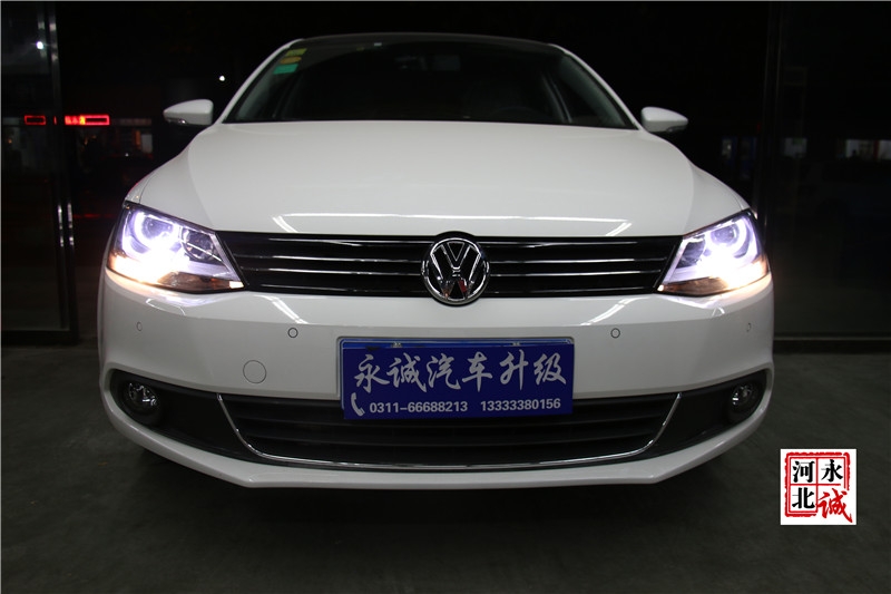 【永誠(chéng)汽車(chē)】石家莊速騰改燈，進(jìn)口海拉5透鏡+歐司朗5500K氙氣燈+光導(dǎo)天使眼