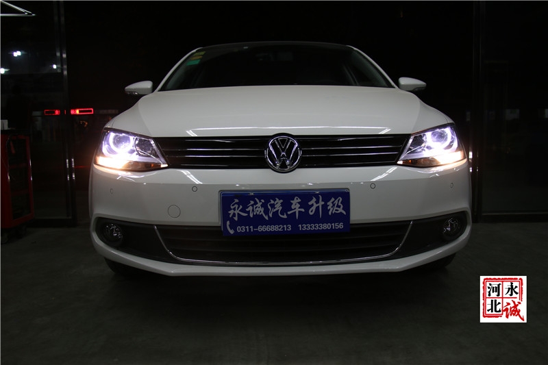 【永誠(chéng)汽車(chē)】石家莊速騰改燈，進(jìn)口海拉5透鏡+歐司朗5500K氙氣燈+光導(dǎo)天使眼