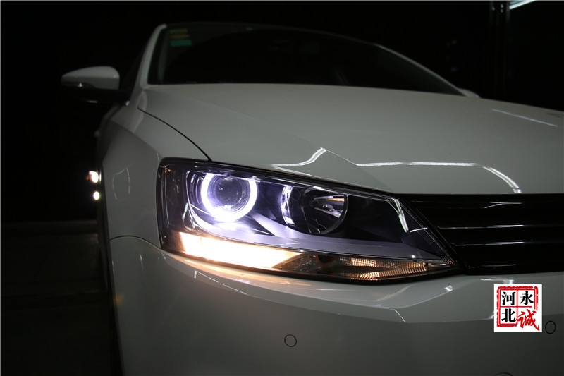 【永誠(chéng)汽車(chē)】石家莊速騰改燈，進(jìn)口海拉5透鏡+歐司朗5500K氙氣燈+光導(dǎo)天使眼