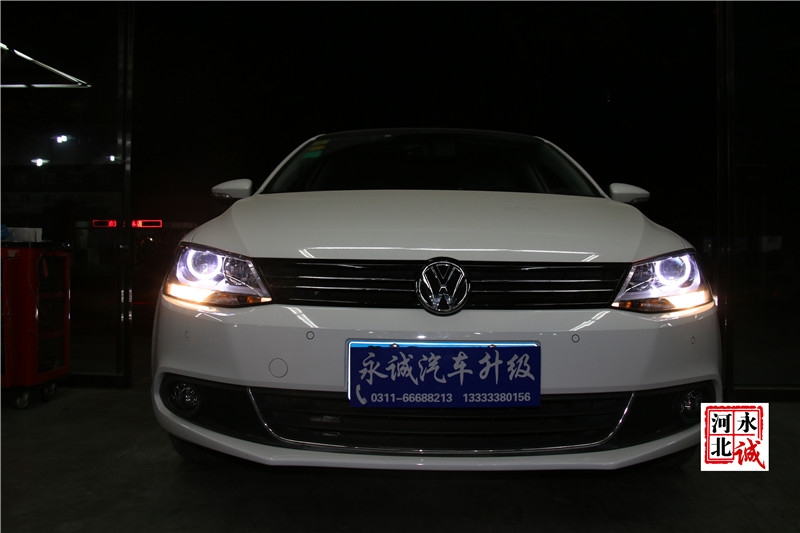 【永誠(chéng)汽車(chē)】石家莊速騰改燈，進(jìn)口海拉5透鏡+歐司朗5500K氙氣燈+光導(dǎo)天使眼