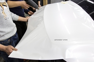 Audi 奧迪 A6 貼膜改色 PWF糖果白 施工中