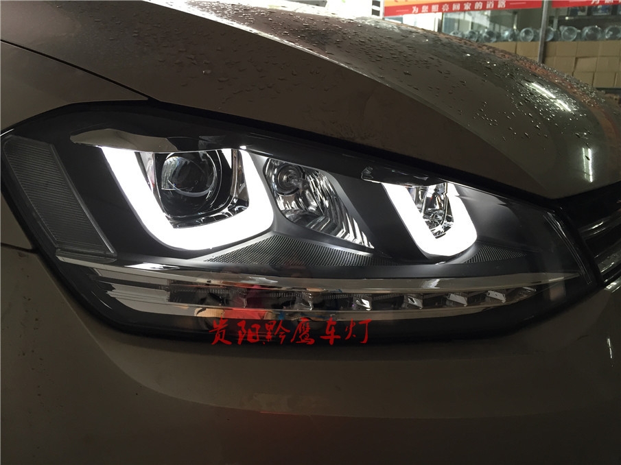 貴陽高爾夫7大燈改裝升級 LED雙U大燈，LED轉(zhuǎn)向 雙光透鏡
